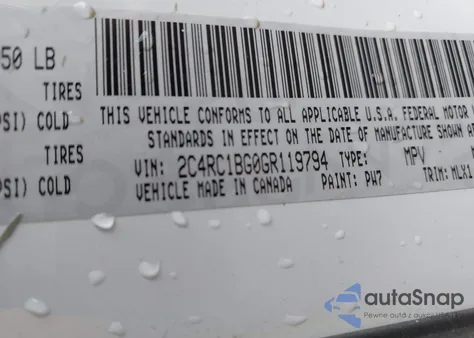 2016 Chrysler Town & Country Touring from USA, damaged, VIN 2C4RC1BG0GR119794